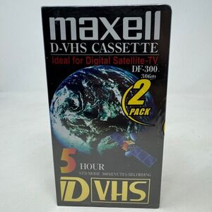 Maxell D-VHS DF-300 Digital Video Cassette 2-Pack 5 Hour 300 Min Sealed Japan